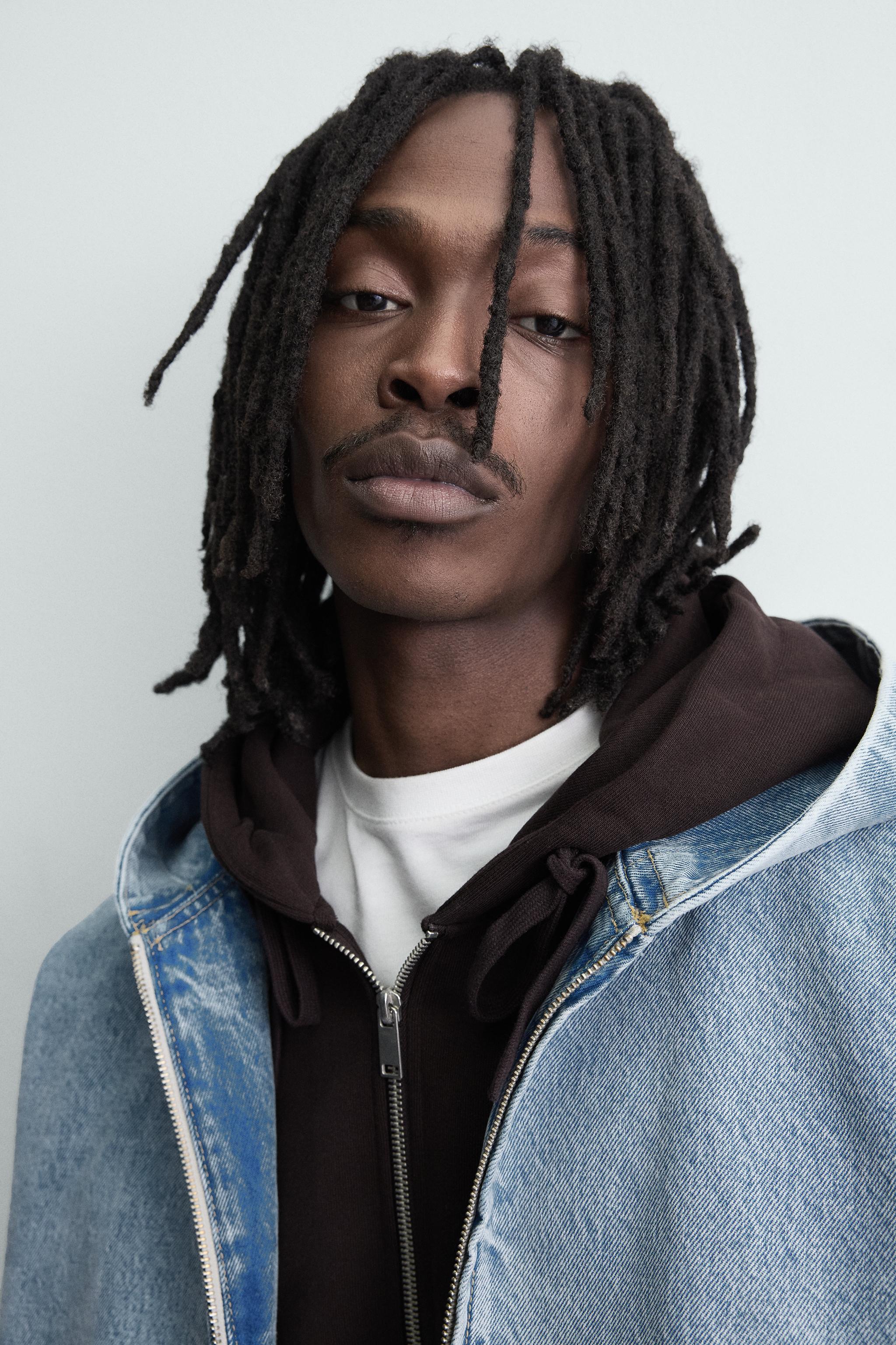 BLOUSON DÉLAVÉ À CAPUCHE